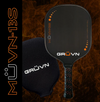 GRUVN MUVN-13S Pickleball Paddle - Orange with Black Edge Guard(Raw Carbon Fiber)